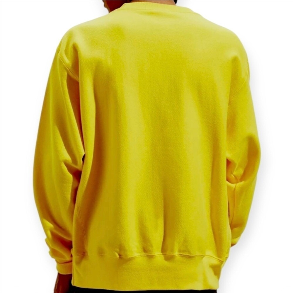 Champion Unisex Reverse Weave Retro Embroidered Logo Sweatshirt Bright Yellow S - Picture 14 of 14